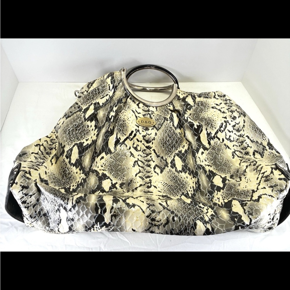 Dolce & Gabbana vintage snakeskin bag y2k ring handles